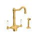 ROHL A1679WS Acqui® Two Handle Kitchen Faucet With Side Spray