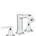 hansgrohe Metropol Classic Widespread Faucet 160 with Lever Handles and Pop-Up Drain, 1.2 GPM