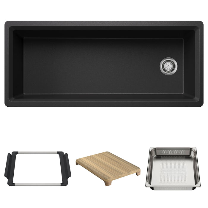 BLANCO Inteos SILGRANIT 45" Single Bowl Reversible Undermount Workstation Kitchen Sink - Anthracite