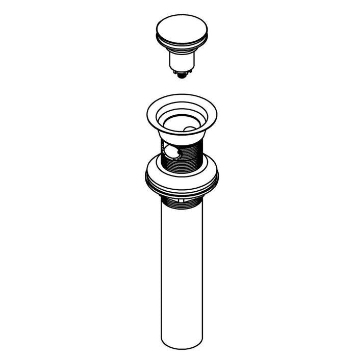 KOHLER K-1415064 Clicker Drain W/Overflow Assembly, Vibrant Brushed Moderne Brass