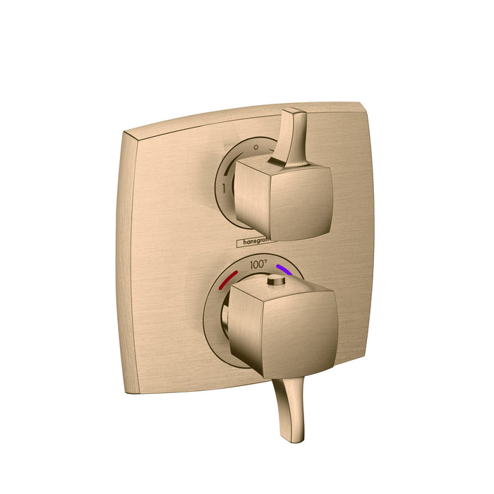 hansgrohe Ecostat Classic Thermostatic Trim with Volume Control and Diverter, Square