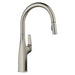 BLANCO Rivana High Arc Pull-Down Dual-Spray Kitchen Faucet - Satin Platinum