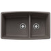 BLANCO 443125 Performa 1-3/4 Double Bowl Kitchen Sink with Low Divide - Volcano Gray