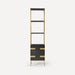 Robern CSSE208021587 Sendai Linen Cabinet, 20" x 80" x 16", Matte Black Oak with Aged Brass