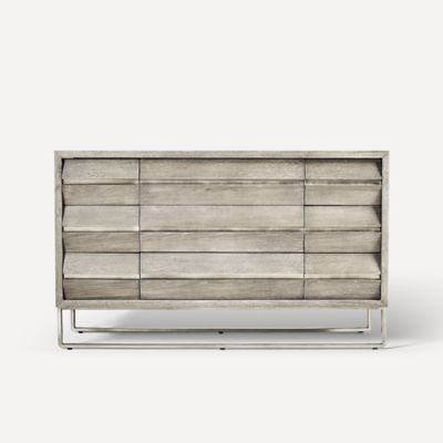 Robern CVAL5620269 Alisal Vanity, 55" x 32-7/8" x 22-1/2", Greige Oak with Brushed Pewter, No Vanity Top