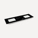 Robern TA72UDO95-8WD1 Quartz Stone Vanity Top, 72" x 1-1/8" x 23", Double Undercounter Sink, Eternal Marquina, Three Hole, fo