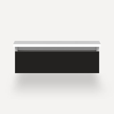 Robern VM24H1D21F28S 24" x 7-1/2" x 21", Matte Black, Full Drawer, Selectable Night Light, 2700K/4000K Temperature (Warm/Cool