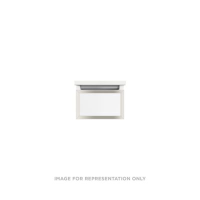 Robern VP12H1D21F28N77 Modular Vanity, 12" x 7-1/2" x 21", Matte Black, Polished Nickel Frame, Full Drawer