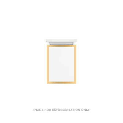 Robern VP12H2D21F27S82 Modular Vanity, 12" x 15" x 21", Matte Gray, Matte Gold Frame, Full Drawer, Selectable Night Light, 27