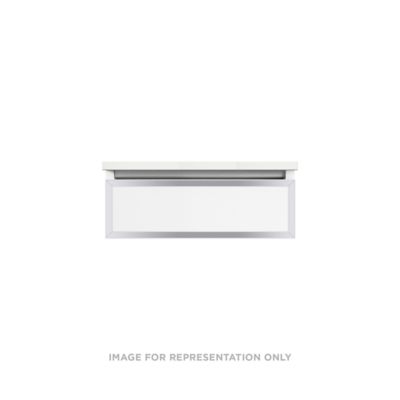 Robern VP24H1D21F28N76 Modular Vanity, 24" x 7-1/2" x 21", Matte Black, Chrome Frame, Full Drawer