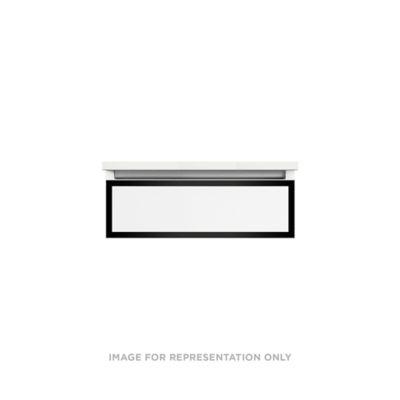 Robern VP24H1D21P19N83 Modular Vanity, 24" x 7-1/2" x 21", Satin White, Matte Black Frame, Plumbing Drawer