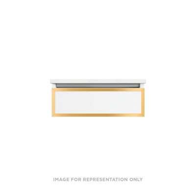 Robern VP24H1D21R11N82 Modular Vanity, 24" x 7-1/2" x 21", Tinted Gray Mirror, Matte Gold Frame, False Front Drawer
