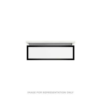 Robern VP24H1D21R19N83 Modular Vanity, 24" x 7-1/2" x 21", Satin White, Matte Black Frame, False Front Drawer