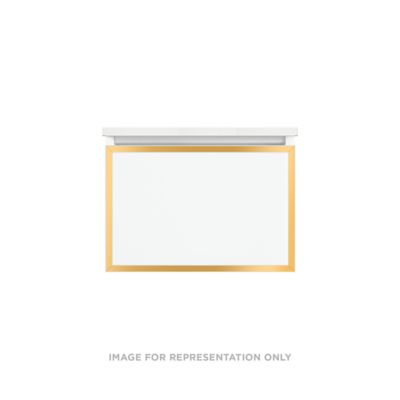Robern VP24H2D21P26N82 Modular Vanity, 24" x 15" x 21", Matte White, Matte Gold Frame, Plumbing Drawer