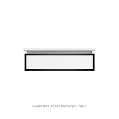 Robern VP30H1D21F26N83 Modular Vanity, 30" x 7-1/2" x 21", Matte White, Matte Black Frame, Full Drawer