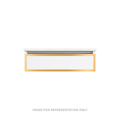 Robern VP30H1D21R21N82 Modular Vanity, 30" x 7-1/2" x 21", White, Matte Gold Frame, False Front Drawer