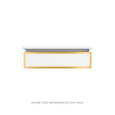 Robern VP30H1D21T11N82 Modular Vanity, 30" x 7-1/2" x 21", Tinted Gray Mirror, Matte Gold Frame, Tip Out Drawer