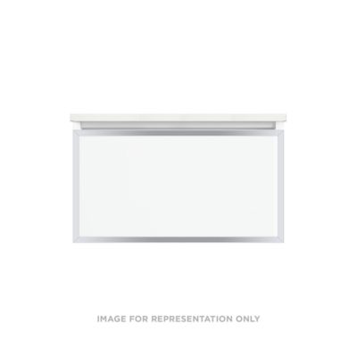 Robern VP30H2D21F26S76 Modular Vanity, 30" x 15" x 21", Matte White, Chrome Frame, Full Drawer, Selectable Night Light, 2700K