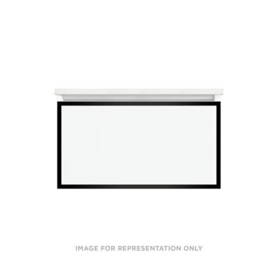 Robern VP30H2D21F28N83 Modular Vanity, 30" x 15" x 21", Matte Black, Matte Black Frame, Full Drawer