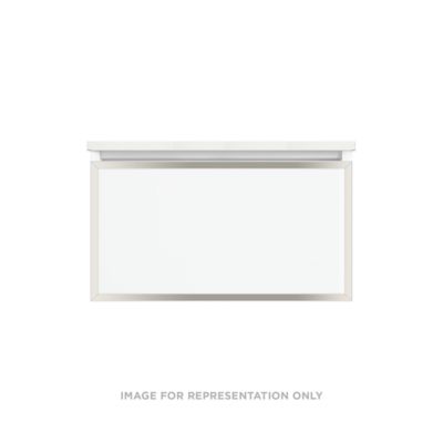 Robern VP30H2D21P28N77 Modular Vanity, 30" x 15" x 21", Matte Black, Polished Nickel Frame, Plumbing Drawer