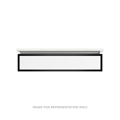 Robern VP36H1D21P27S83 Modular Vanity, 36" x 7-1/2" x 21", Matte Gray, Matte Black Frame, Plumbing Drawer, Selectable Night L