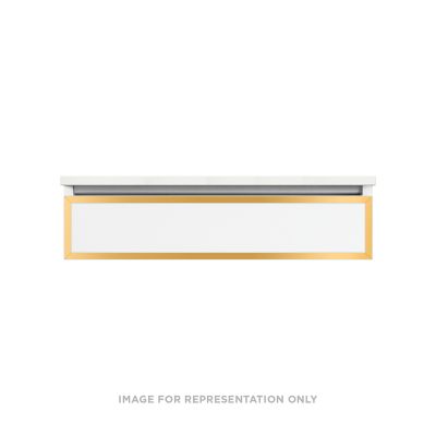 Robern VP36H1D21R11S82 Modular Vanity, 36" x 7-1/2" x 21", Tinted Gray Mirror, Matte Gold Frame, False Front Drawer, Selectab