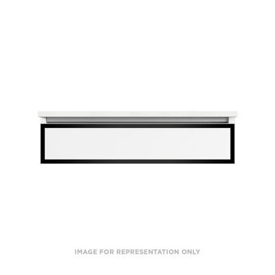 Robern VP36H1D21R19S83 Modular Vanity, 36" x 7-1/2" x 21", Satin White, Matte Black Frame, False Front Drawer, Selectable Nig