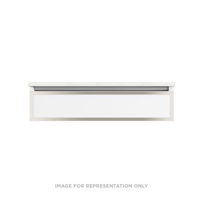 Robern VP36H1D21R27S77 Modular Vanity, 36" x 7-1/2" x 21", Matte Gray, Polished Nickel Frame, False Front Drawer, Selectable 