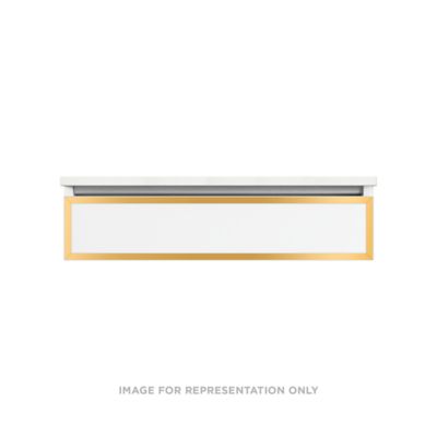 Robern VP36H1D21T12S82 Modular Vanity, 36" x 7-1/2" x 21", Satin Bronze, Matte Gold Frame, Tip Out Drawer, Selectable Night L