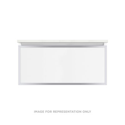 Robern VP36H2D21F12S76 Modular Vanity, 36" x 15" x 21", Satin Bronze, Chrome Frame, Full Drawer, Selectable Night Light, 2700