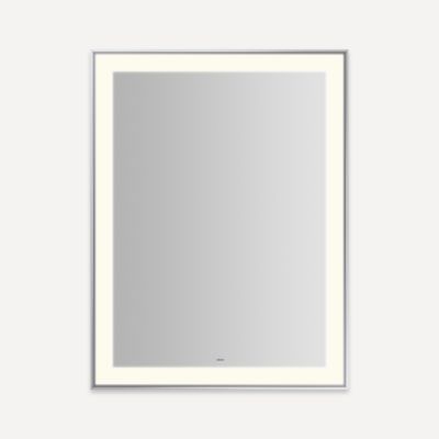 Robern YM3141RPSMD376 Sculpt Lighted Mirror, 31” x 41” x 2-1/4", Slim Museum Frame, Chrome, Perimeter Light Pattern, Warm Whi