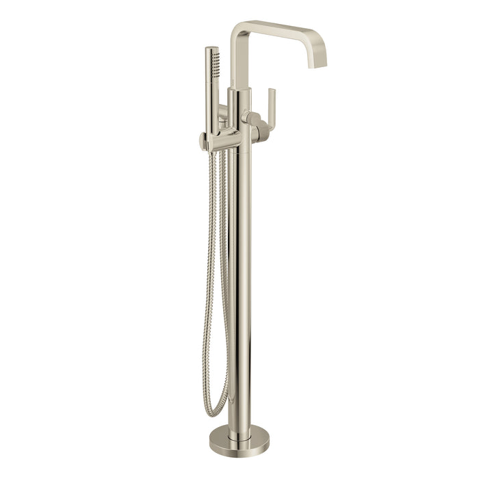 one-handle tub filler includes hand shower