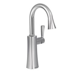 Moen S62608 Etch One Handle High Arc Pulldown Bar Faucet in Chrome