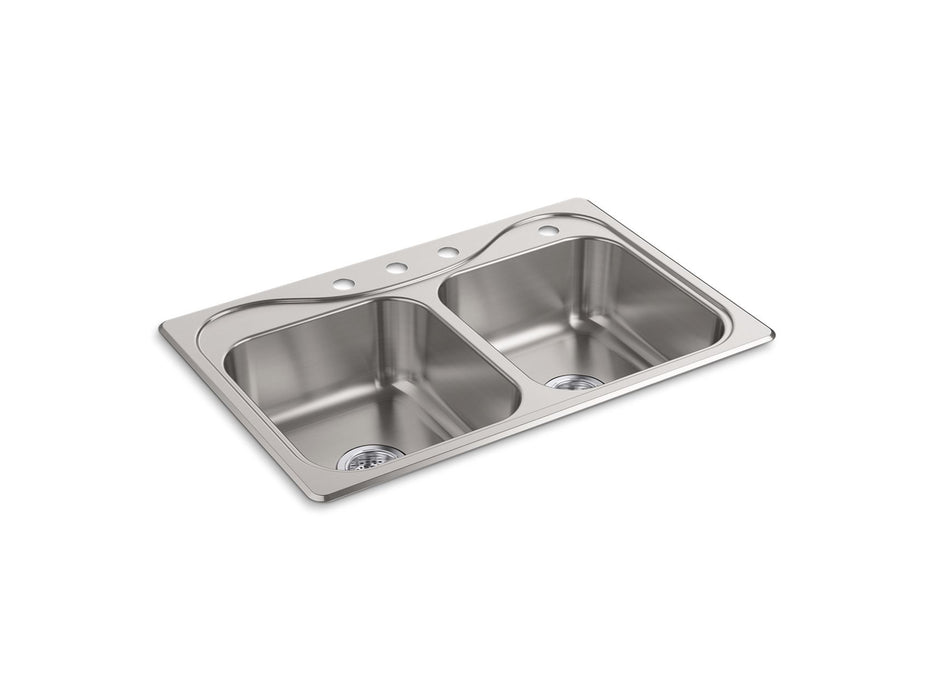 Sterling 11401-4 Southhaven 33" Top-mount Double-bowl Kitchen Sink, Stainless Steel