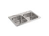 Sterling 11402-3 Southhaven 33" Top-mount Double-bowl Kitchen Sink, Stainless Steel