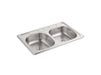 Sterling 14633-3 Middleton 33" Top-mount Double-bowl Kitchen Sink, Stainless Steel