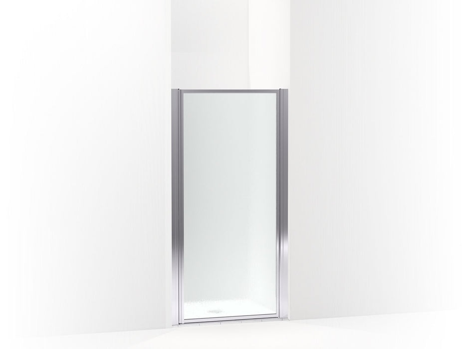 Sterling 26936-3G06 Standard Pivot Shower Door, 64" H x 32-3/4"–34-1/4" W, with 1/8"-thick Rain Textured Glass, Silver