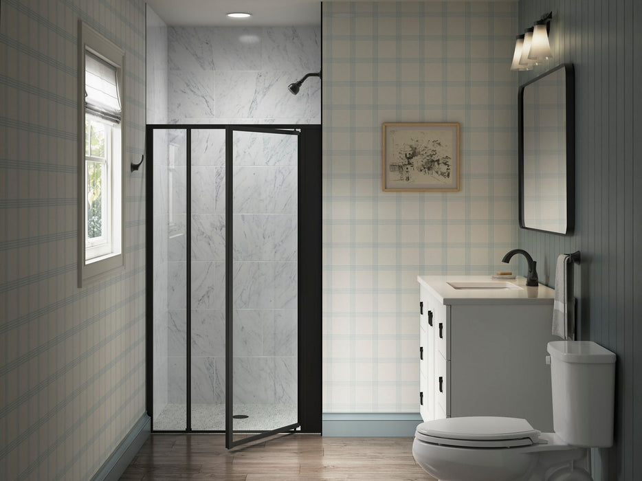 Sterling 33608-3G05 Attend 69" H Pivot Shower Door with 1/8"-thick Glass, Matte Black