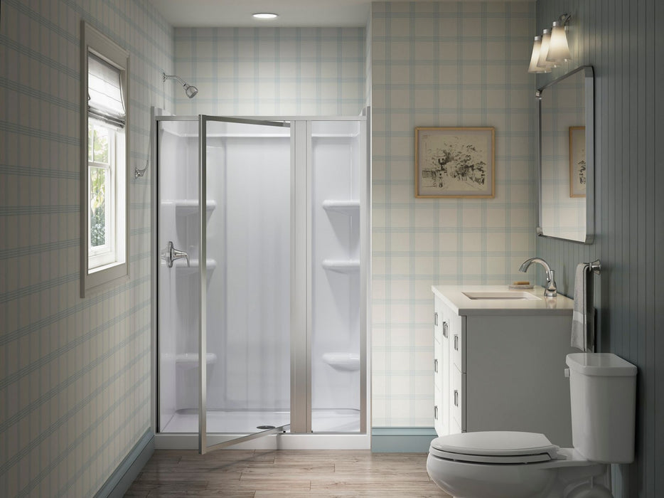 Sterling 33611-3G05 Attend 69" H Pivot Shower Door with 1/8"-thick Glass, Bright Silver