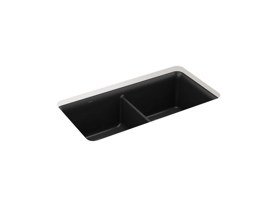 Sterling 34293 Gunnison 33-1/2" Undermount Double-bowl Kitchen Sink, Matte Black