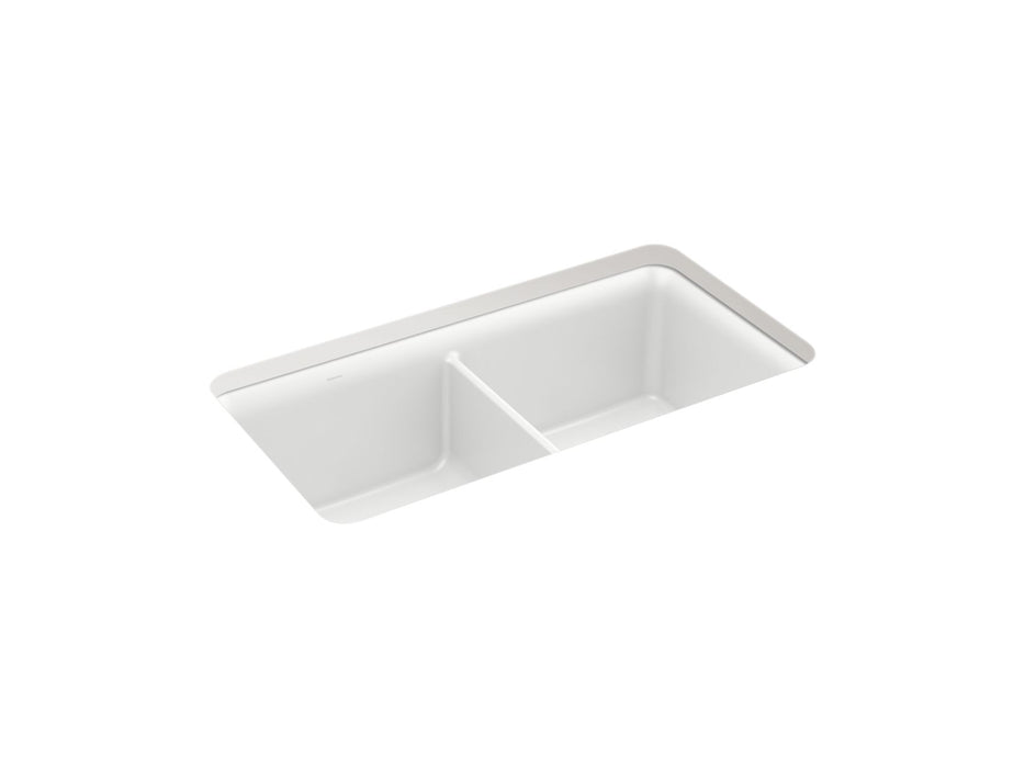 Sterling 34293 Gunnison 33-1/2" Undermount Double-bowl Kitchen Sink, Matte White
