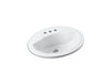 Sterling 442004 Sanibel 20" Oval Drop-in Bathroom Sink, White