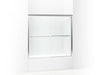 Sterling 5425-57 Finesse Frameless Sliding Bath Door, 55-1/2" H x 52 - 57" W, with 1/4" Thick Clear Glass, Silver