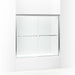 Sterling 5425-57 Finesse Frameless Sliding Bath Door, 55-1/2" H x 52 - 57" W, with 1/4" Thick Clear Glass, Silver