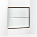 Sterling 5425-59 Finesse Frameless Sliding Bath Door 54-5/8"–59-5/8" W x 55-3/16" H, Deep Bronze