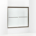 Sterling 5425-59 Finesse Frameless Sliding Bath Door 54-5/8"–59-5/8" W x 55-3/16" H, Deep Bronze