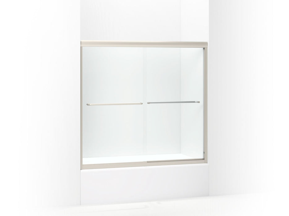 Sterling 5425-59 Finesse Frameless Sliding Bath Door 54-5/8"–59-5/8" W x 55-3/16" H, Nickel