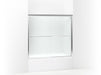 Sterling 5425-59 Finesse Frameless Sliding Bath Door 54-5/8"–59-5/8" W x 55-3/16" H, Silver