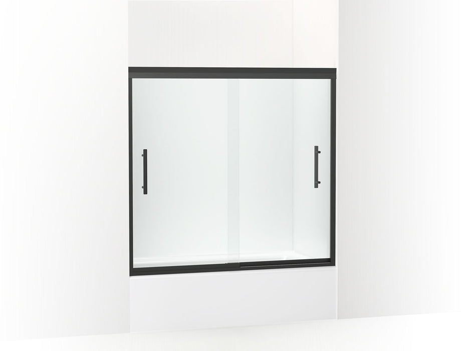 Sterling 542808-59 Finesse Peak 55-1/2" H Frameless Sliding Bath Door with 5/16"-thick Glass, Matte Black
