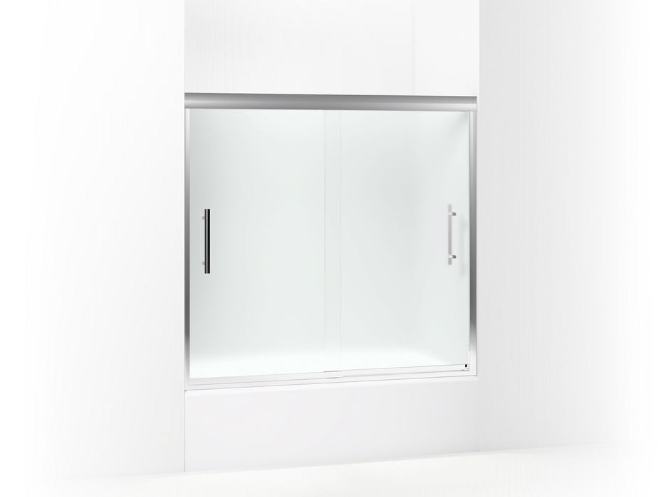 Sterling 542808-59 Finesse Peak 55-1/2" H Frameless Sliding Bath Door with 5/16"-thick Glass, Silver
